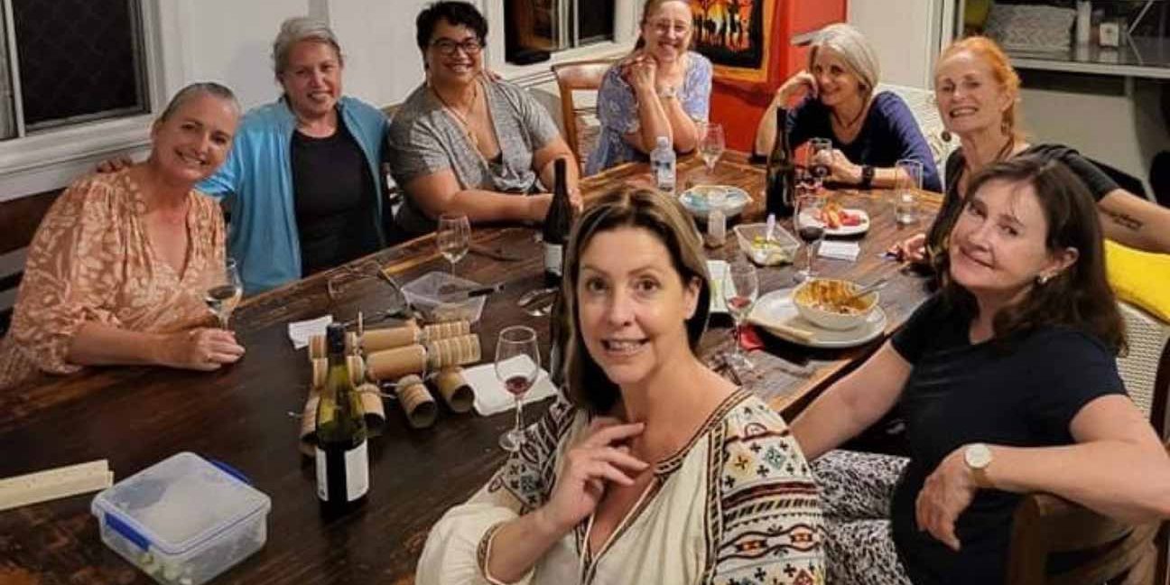 Community-Yoga A group photo of women in a yoga community - Haven Yoga and Meditation Blog Image