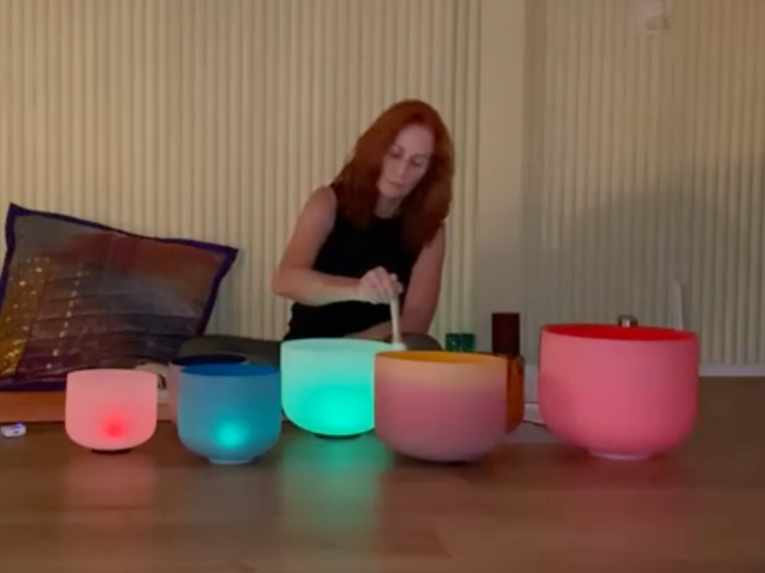 Singing Bowls Blog Aug 2022 Jane Toohey doing sound baths - Haven Yoga & Meditation